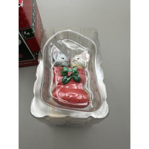 Enesco Christmas Ornament 1991 Meow Mates Cat Kittens VTG #576220 - Picture 4 of 6